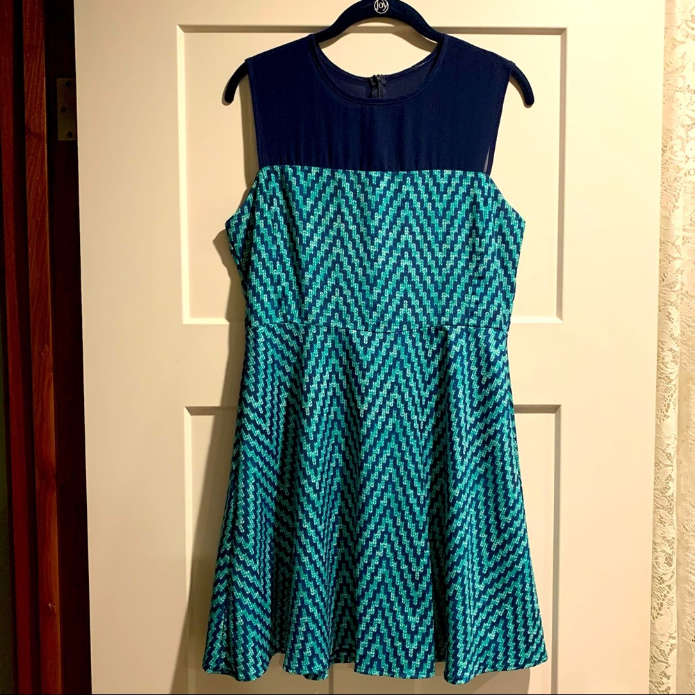 Teal/Navy Graduation/Tea Dress 👗